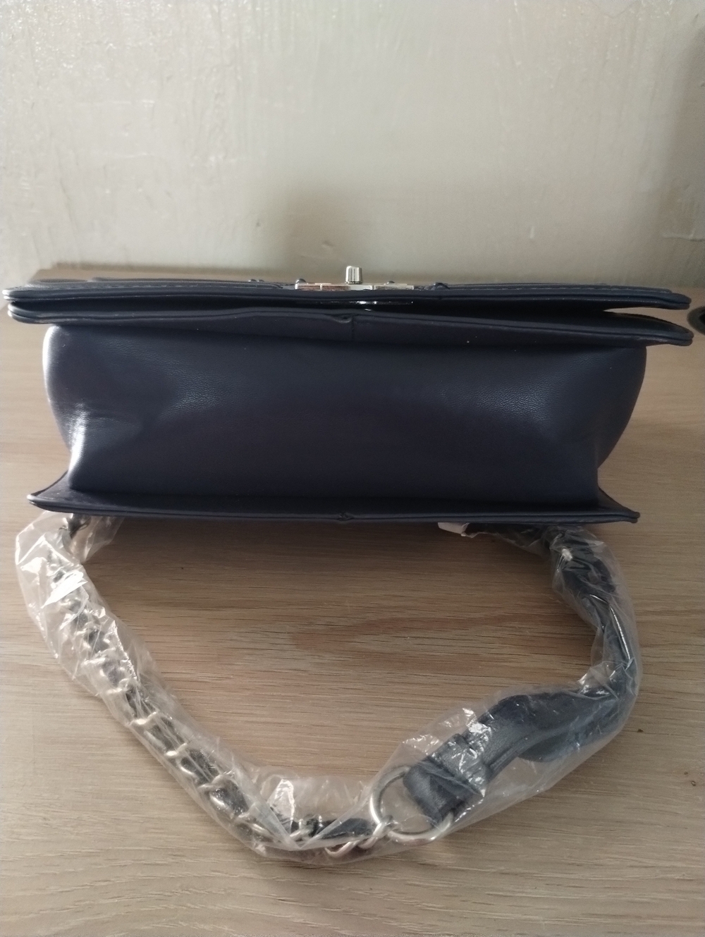 Badgley Mischka Denim Diamond Quilted Crossbody With Pearl Accents - Picture 6 of 9